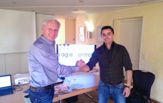 Willi Nusser (Geschäftsführer eagleControl) mit Konstantin Paul (Geschäftsführer Karat Consulting)