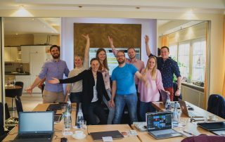 Jufi-Gruppe und das Team eagleControl beim Workshop in Pfullendorf