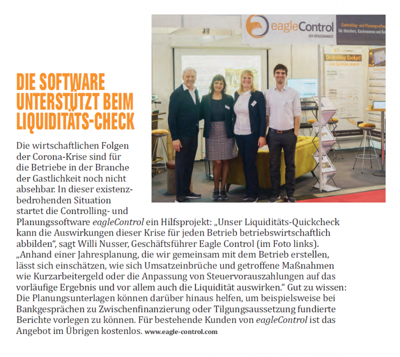 Bericht in Zeitschrift chefs!